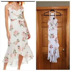 Disney Princess Floral Print High-Low Maxi Dress Lady Size L Halloween Cosplay